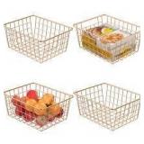 Wire Storage Basket Metal Household Storage Organizer Bins (5 PACK)