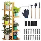 Bamboo 5-Tier Plant Display Rack
