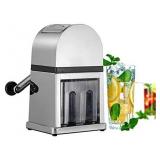 Pittaigo Manual Ice Crusher for Home Bar Restaurant Party Cold Drinks, Zinc Alloy Construction Stainless Steel Blades for Fast Crushing