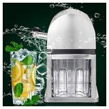 Pittaigo Manual Ice Crusher for Home Bar Restaurant Party Cold Drinks, Zinc Alloy Construction Stainless Steel Blades for Fast Crushing