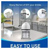 Pittaigo Manual Ice Crusher for Home Bar Restaurant Party Cold Drinks, Zinc Alloy Construction Stainless Steel Blades for Fast Crushing