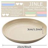 Wheat Straw Plates 9 Inch - Microwave & Dishwasher Safe - Set of 4 - Lightweight, Unbreakable Serving Dishes -Perfect for Dinner Dishes - Healthy for Kids Children & Adult, BPA Free & Eco-Friendly