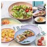 Wheat Straw Plates 9 Inch - Microwave & Dishwasher Safe - Set of 4 - Lightweight, Unbreakable Serving Dishes -Perfect for Dinner Dishes - Healthy for Kids Children & Adult, BPA Free & Eco-Friendly