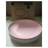 Wheat Straw Plates 9 Inch - Microwave & Dishwasher Safe - Set of 4 - Lightweight, Unbreakable Serving Dishes -Perfect for Dinner Dishes - Healthy for Kids Children & Adult, BPA Free & Eco-Friendly