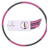 JUZUBA Hula Hoop for Adults 2Lb Soft Foam Padded Weighted Hoola Hoop for Women & Men for Fitness, Exercise & Dancing 8 Sections Easy to Assemble & Spin, Portable Workout Hula Hoop, Pink Varies slightl