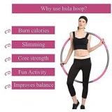 JUZUBA Hula Hoop for Adults 2Lb Soft Foam Padded Weighted Hoola Hoop for Women & Men for Fitness, Exercise & Dancing 8 Sections Easy to Assemble & Spin, Portable Workout Hula Hoop, Pink Varies slightl