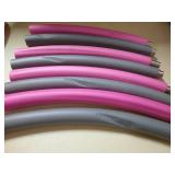 JUZUBA Hula Hoop for Adults 2Lb Soft Foam Padded Weighted Hoola Hoop for Women & Men for Fitness, Exercise & Dancing 8 Sections Easy to Assemble & Spin, Portable Workout Hula Hoop, Pink Varies slightl