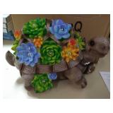 Garden Statues Turtle Outdoor Ornament Figurines with Solar Powered Lights Christmas Decorations for Patio Yard Lawn Gardening Gifts