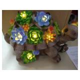 Garden Statues Turtle Outdoor Ornament Figurines with Solar Powered Lights Christmas Decorations for Patio Yard Lawn Gardening Gifts