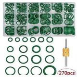 AUTOUTLET 270PCS O Rings Kit 18 Sizes Car Air Conditioning O-Ring Assortment Set with Valve Core Removal Tool for Door, Window, Electric Appliance, Bearing, Pump, Roller Auto, Home Appliances (Green