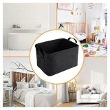 2Pack Felt Storage Basket, Foldable Storage Cubes Box, Open Storage Bin Laundry Hamper with Handles, Felt Fabric Organizer Cube Boxes Shelf Baskets for Clothing Toys Books