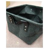 2Pack Felt Storage Basket, Foldable Storage Cubes Box, Open Storage Bin Laundry Hamper with Handles, Felt Fabric Organizer Cube Boxes Shelf Baskets for Clothing Toys Books