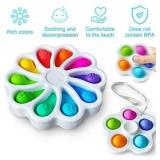 Flower Simple Dimple Fidget Toy, Dimple Digits Fidget Popper Numerals Color Recognition Educational Sensory Toys for Stress Relief and Anxiety ADHD Kids Adult