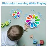 Flower Simple Dimple Fidget Toy, Dimple Digits Fidget Popper Numerals Color Recognition Educational Sensory Toys for Stress Relief and Anxiety ADHD Kids Adult