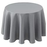 Biscaynebay Textured Fabric Round Tablecloths 70 Inch in Diameter, Silver Grey Water Resistant Tablecloths for Dining, Kitchen, Wedding and Parties, etc Machine Washable