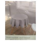 Biscaynebay Textured Fabric Round Tablecloths 70 Inch in Diameter, Silver Grey Water Resistant Tablecloths for Dining, Kitchen, Wedding and Parties, etc Machine Washable