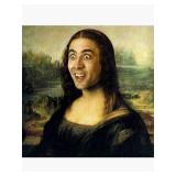 Nicolas Cage as the Mona Lisa Throw Pillow cover