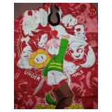 Barber Cape Kids - Cute Cartoon Hair Cutting Cape-Child Salon Cape Styling Hairdresser Apron - With Adjustable Neck Strap -for boys and girls Haircut cape cape is beeboop Undertale and red