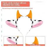 Cow Ears Headband 2Pcs Cow Ears and Horns Headband Plush Cow Print Top Cow Ears Costume Headwear Cow Ears Cosplay Hair Accessories for Christmas Halloween Festival Theme Party Cosplay Costume