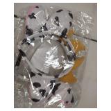 Cow Ears Headband 2Pcs Cow Ears and Horns Headband Plush Cow Print Top Cow Ears Costume Headwear Cow Ears Cosplay Hair Accessories for Christmas Halloween Festival Theme Party Cosplay Costume