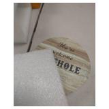 Coasters for Coffee Table, Yeeper Set of 8 Funny Ceramic Coasters, Gift for Housewarming Birthday House Decor, Conversation Starter, Humor Saying, for Dining Room Table brown with words not white