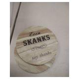 Coasters for Coffee Table, Yeeper Set of 8 Funny Ceramic Coasters, Gift for Housewarming Birthday House Decor, Conversation Starter, Humor Saying, for Dining Room Table brown with words not white