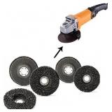 Ximimark 5 Pcs Poly Strip Disc Wheel Paint Rust Removal Clean for Angle Grinder 100X16mm,Arbor Size,5/8 inch, 16 mm,Blue not black