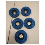 Ximimark 5 Pcs Poly Strip Disc Wheel Paint Rust Removal Clean for Angle Grinder 100X16mm,Arbor Size,5/8 inch, 16 mm,Blue not black