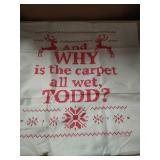 And why is the carpet wet Todd pillow cover