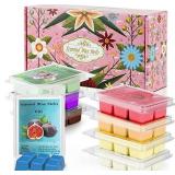 Tobeape Scented Wax Melts, 8 Pack Soy Wax Cubes, Assorted Wax Warmer Cubes/Tarts Total 20oz with Strongly Fragrance Essential Oils - Rose, Lavender, Fig, Vanilla, Jasmine, Lemon, Spring, Bergamot