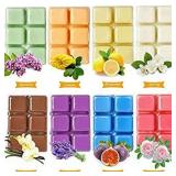 Tobeape Scented Wax Melts, 8 Pack Soy Wax Cubes, Assorted Wax Warmer Cubes/Tarts Total 20oz with Strongly Fragrance Essential Oils - Rose, Lavender, Fig, Vanilla, Jasmine, Lemon, Spring, Bergamot