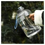 1 Gallon Water Bottle, Motivational Leakproof Large Sports Water Bottle with Time Marker, Insulated BPA Free Big Water Jug for Fitness Gym Camping Outdoor, Plastic Clear Water Bottle for Sports