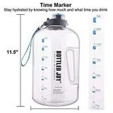 1 Gallon Water Bottle, Motivational Leakproof Large Sports Water Bottle with Time Marker, Insulated BPA Free Big Water Jug for Fitness Gym Camping Outdoor, Plastic Clear Water Bottle for Sports