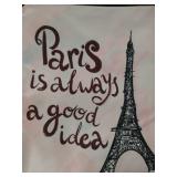 Paris Is Always a Good Idea, Eiffel Tower Reusable Canvas lunch Bag with Shoulder strap