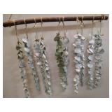 Artificial Eucalyptus Greenery Hanging Wall Decor Artificial Eucalyptus Vines Wall Hanging Plants with Wooden Stick Farmhouse Rustic Boho Wall Decor for Bedroom, Living Room, Entryway and Bathroom