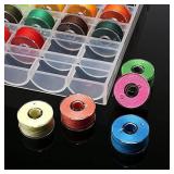 BetyBedy 36Pcs Bobbins and Sewing Threads with Bobbin Case for Multiple Sewing Machine, Pre-Wound Bobbins Set for Bro-Ther/Baby-Lock/Jano-me/El-na/Sin-ger, Standard Size and Assorted Colors