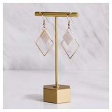 GemeShou Gold Metal Earring T Bar Stand Retail Display Holders for Show, Jewelry Online Stores Photography Display Props OrganizerãGold-Hexagon Base Height 4.5"ã single stand