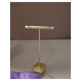 GemeShou Gold Metal Earring T Bar Stand Retail Display Holders for Show, Jewelry Online Stores Photography Display Props OrganizerãGold-Hexagon Base Height 4.5"ã single stand