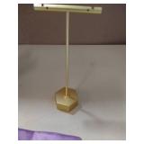 GemeShou Gold Metal Earring T Bar Stand Retail Display Holders for Show, Jewelry Online Stores Photography Display Props OrganizerãGold-Hexagon Base Height 4.5"ã single stand