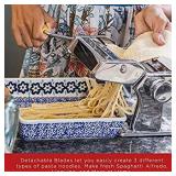 Pasta Maker Machine Hand Crank - Roller Cutter Noodle Makers Best for Homemade Noodles Spaghetti Fresh Dough Making Tools Rolling Press Kit - Stainless Steel Kitchen