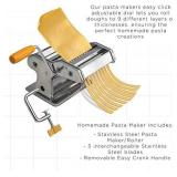 Pasta Maker Machine Hand Crank - Roller Cutter Noodle Makers Best for Homemade Noodles Spaghetti Fresh Dough Making Tools Rolling Press Kit - Stainless Steel Kitchen