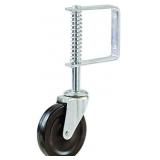 Spring Loaded Gate Caster, 4-Inch, Black varies from stock photo