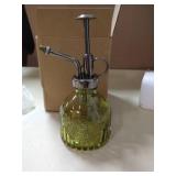 Glass Plant Mister Spray Bottle, 6.5" Tall Vintage Plant Spritzer Watering Can, Succulent Watering Bottle with Top Pump, Small Plant Sprayer Mister for Indoor Outdoor House Plant - light Green
