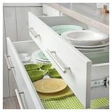 Voolan 30 Pack Cabinet Handles with Mounting Template, Modern Style Stainless Steel Kitchen Cabinet Hardware Pulls, 6" Length (3.75" Hole Center), Brushed Nickel