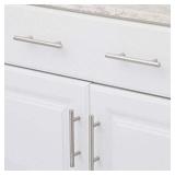 Voolan 30 Pack Cabinet Handles with Mounting Template, Modern Style Stainless Steel Kitchen Cabinet Hardware Pulls, 6" Length (3.75" Hole Center), Brushed Nickel