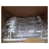 Voolan 30 Pack Cabinet Handles with Mounting Template, Modern Style Stainless Steel Kitchen Cabinet Hardware Pulls, 6" Length (3.75" Hole Center), Brushed Nickel