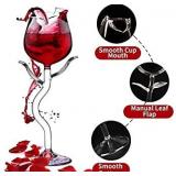 Rose Cocktail Glass Wine Goblet Glasses Flower Drinkware Set of 2, Crystal Champagne Flutes Classy Red Wine Glass, Ideal Gifts for Housewarming, Wedding, Birthday Celebrations - CG01 (Set of 2