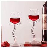 Rose Cocktail Glass Wine Goblet Glasses Flower Drinkware Set of 2, Crystal Champagne Flutes Classy Red Wine Glass, Ideal Gifts for Housewarming, Wedding, Birthday Celebrations - CG01 (Set of 2