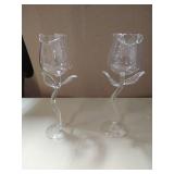 Rose Cocktail Glass Wine Goblet Glasses Flower Drinkware Set of 2, Crystal Champagne Flutes Classy Red Wine Glass, Ideal Gifts for Housewarming, Wedding, Birthday Celebrations - CG01 (Set of 2