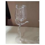 Rose Cocktail Glass Wine Goblet Glasses Flower Drinkware Set of 2, Crystal Champagne Flutes Classy Red Wine Glass, Ideal Gifts for Housewarming, Wedding, Birthday Celebrations - CG01 (Set of 2